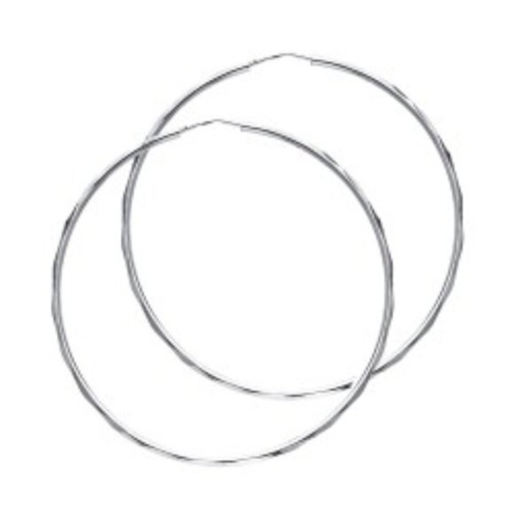 14k Solid White or yellow Gold Hoop Earrings1.5"